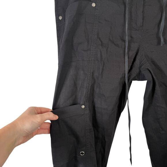 Eileen Fisher Black Linen Blend Cargo Pants Utility Lagenlook Y2K Womens 10 - Picture 3 of 7